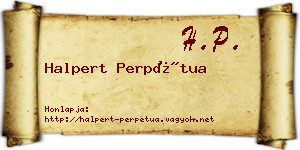 Halpert Perpétua névjegykártya